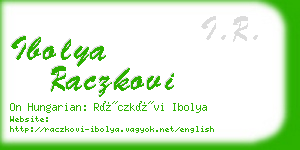 ibolya raczkovi business card